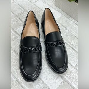Marc Fisher Black Chain Loafers